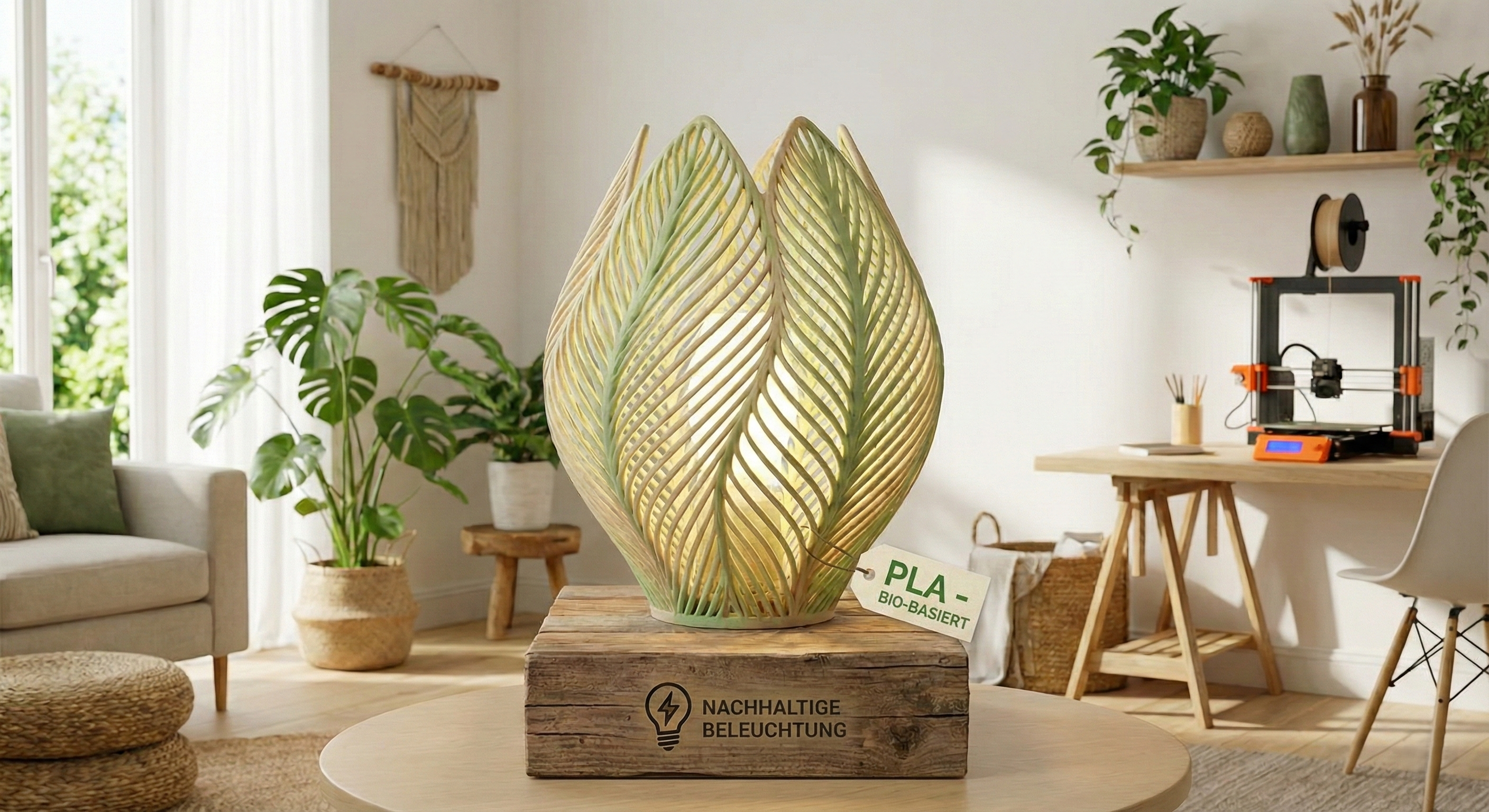3D-Drucker-Lampe aus PLA-Material – modernes Design trifft Nachhaltigkeit