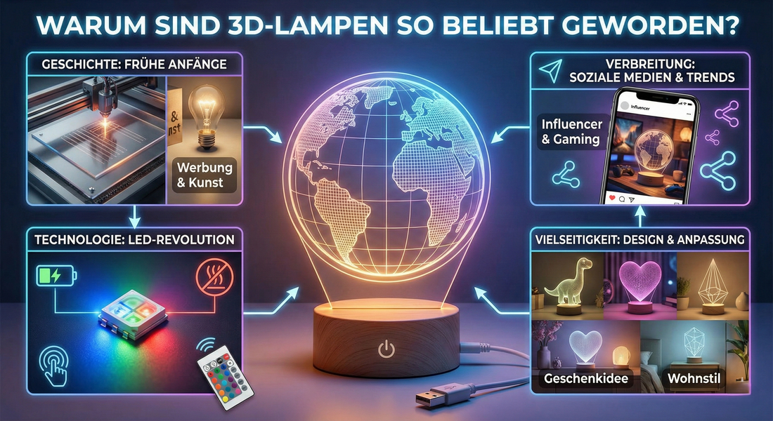 Warum sind 3D-Lampen so beliebt geworden? Geschichte und Technologie